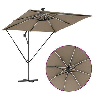 vidaXL Parasol Taupe 249 x 249 x 250 cm Polyester and Aluminum