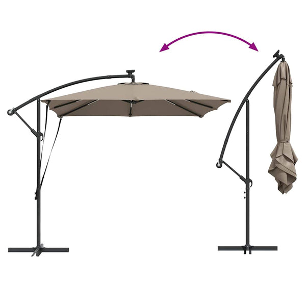 vidaXL Parasol Taupe 249 x 249 x 250 cm Polyester and Aluminum