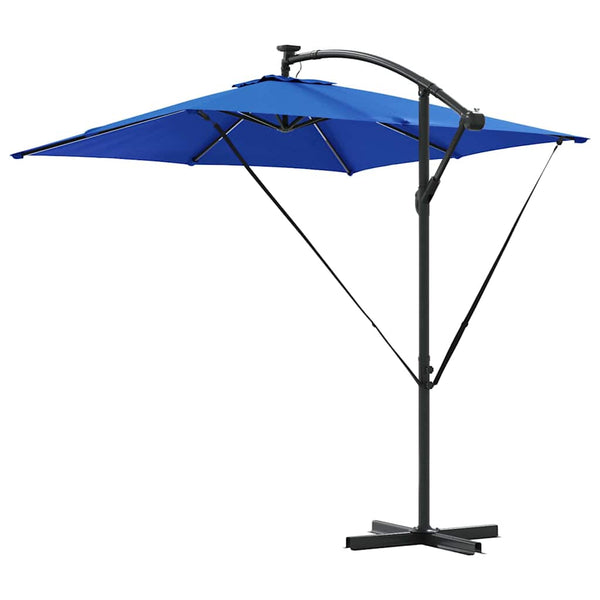 vidaXL Parasol with LED Strips Azure Blue 249 x 249 x 250 cm
