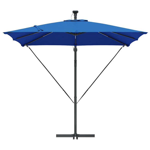 vidaXL Parasol with LED Strips Azure Blue 249 x 249 x 250 cm