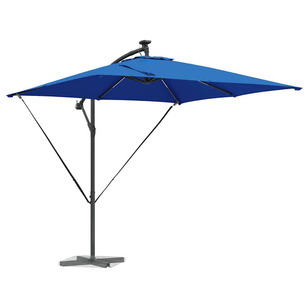 vidaXL Parasol with LED Strips Azure Blue 249 x 249 x 250 cm