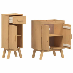vidaXL Bathroom Furniture Set with Shelf 2 pcs Brown Solid Pine Wood