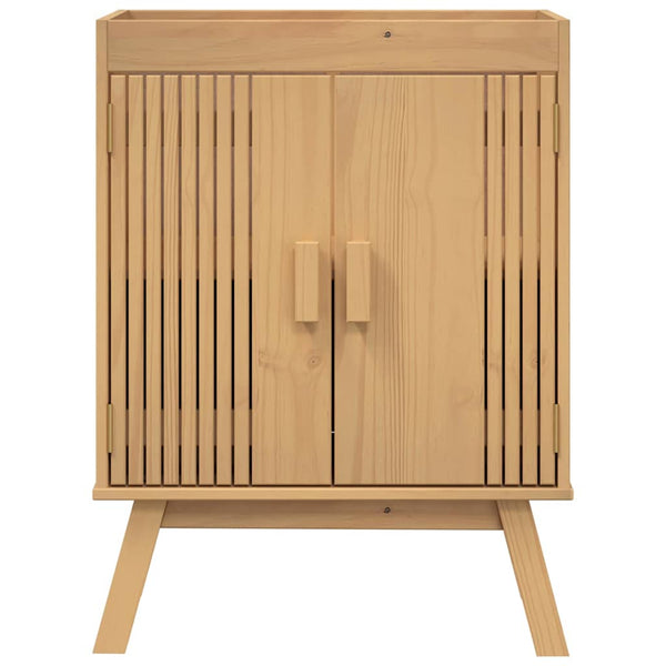 vidaXL Bathroom Furniture Set with Shelf 3 pcs Brown Solid Pine Wood