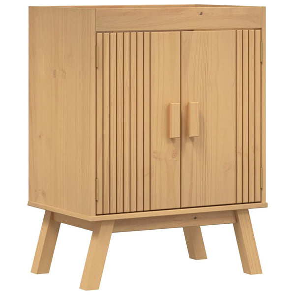 vidaXL Bathroom Furniture Set with Shelf 4 pcs Brown Solid Pine Wood