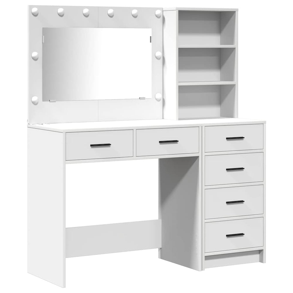 vidaXL Dressing Table with Shelf White 78.5 x 41 x 135 cm Engineered Wood