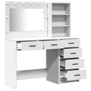 vidaXL Dressing Table with Shelf White 78.5 x 41 x 135 cm Engineered Wood