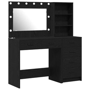 vidaXL Dressing Table with Shelf Black 78.5x41x135 cm Engineered Wood