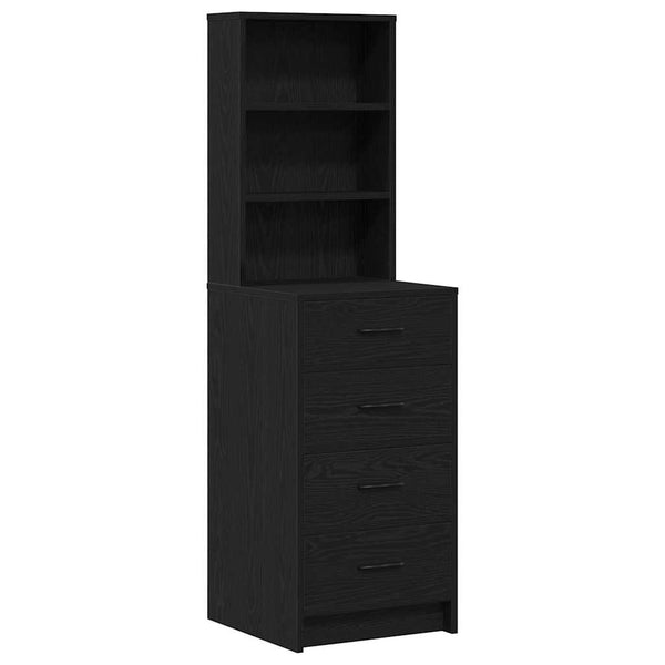 vidaXL Dressing Table with Shelf Black 78.5x41x135 cm Engineered Wood