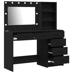 vidaXL Dressing Table with Shelf Black 78.5x41x135 cm Engineered Wood