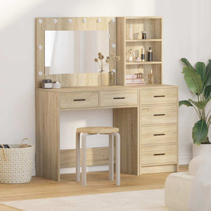 vidaXL Dressing Table with Shelf Brown 78.5 x 41 x 135 cm Engineered Wood