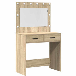 vidaXL Dressing Table with Shelf Brown 78.5 x 41 x 135 cm Engineered Wood