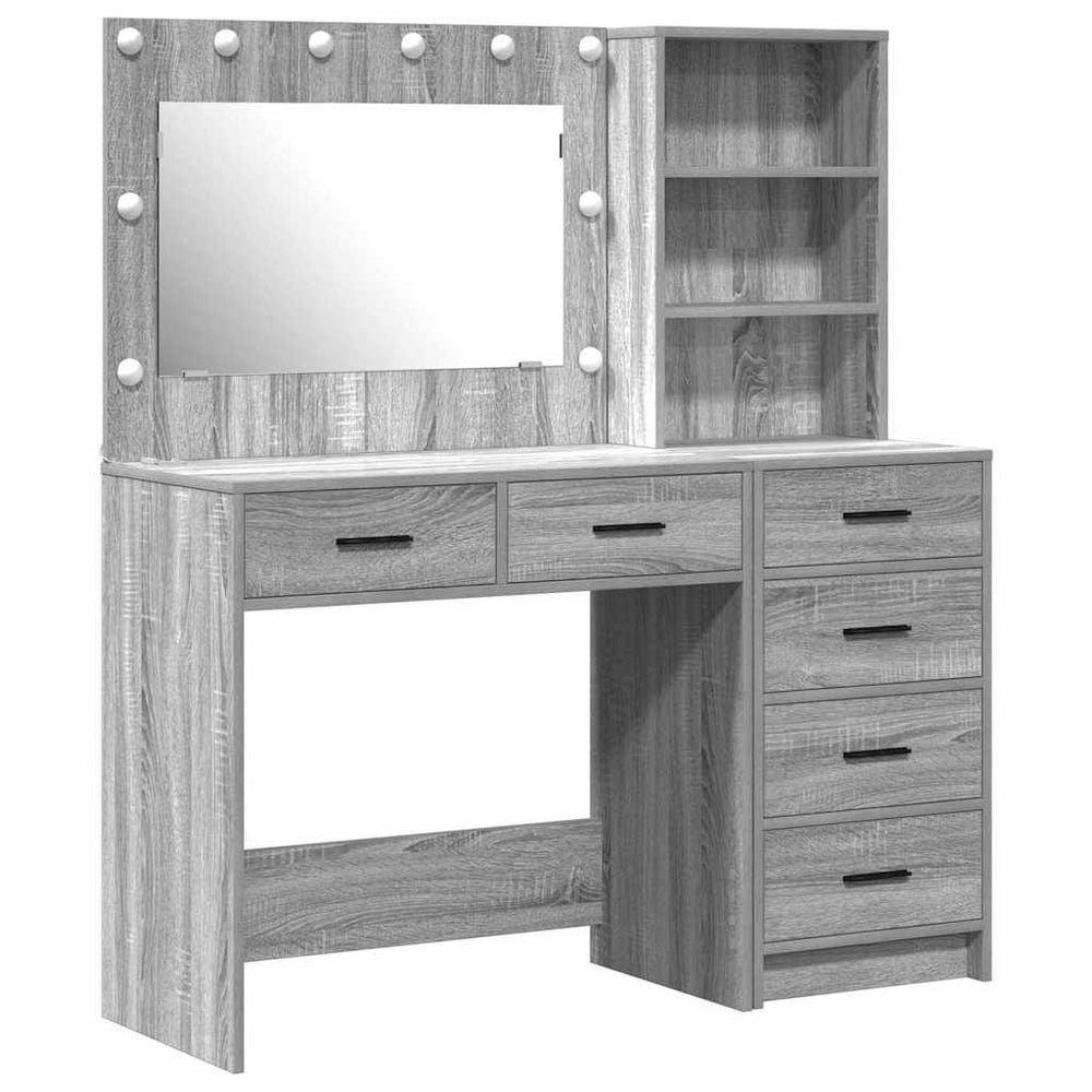 vidaXL Dressing Table Light Grey 78.5 x 41 x 135 cm Engineered Wood