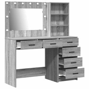 vidaXL Dressing Table Light Grey 78.5 x 41 x 135 cm Engineered Wood