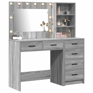 vidaXL Dressing Table Light Grey 78.5 x 41 x 135 cm Engineered Wood