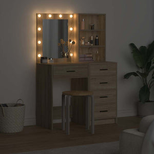 vidaXL Dressing Table 2 pcs Brown 50 x 41 x 135 cm Engineered Wood