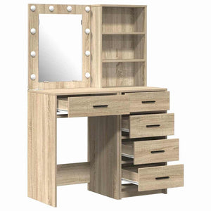 vidaXL Dressing Table 2 pcs Brown 50 x 41 x 135 cm Engineered Wood