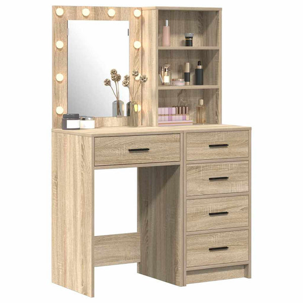vidaXL Dressing Table 2 pcs Brown 50 x 41 x 135 cm Engineered Wood