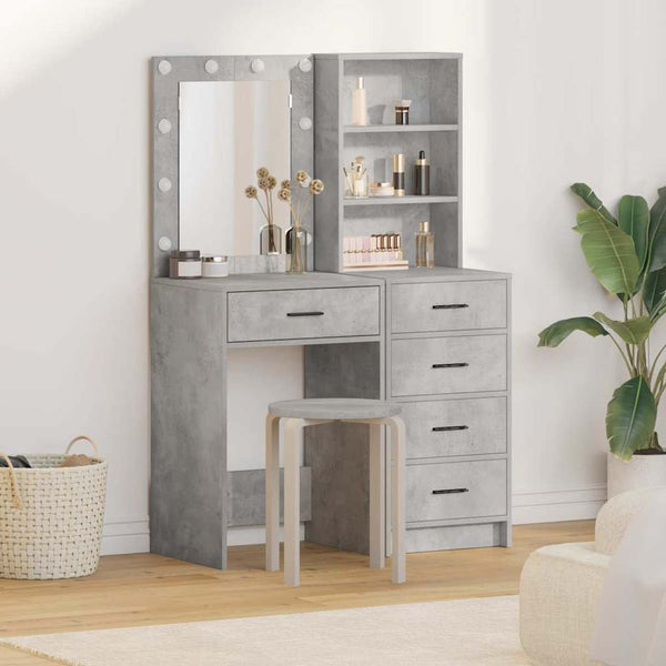 vidaXL Dressing Table 2 pcs Grey 50 x 41 x 135 cm Engineered Wood