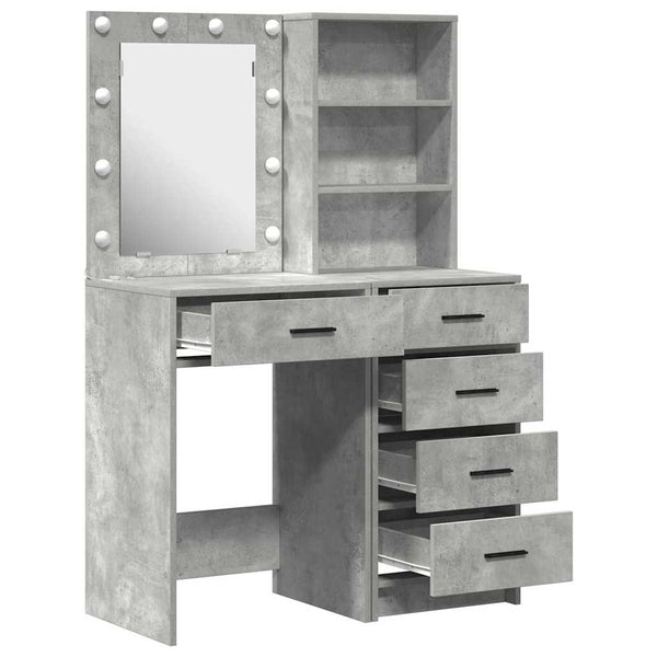 vidaXL Dressing Table 2 pcs Grey 50 x 41 x 135 cm Engineered Wood