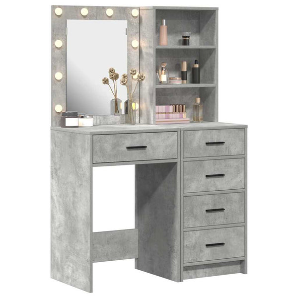 vidaXL Dressing Table 2 pcs Grey 50 x 41 x 135 cm Engineered Wood