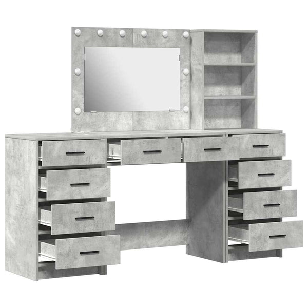 Schminktisch Beton Grau mit Schubladen