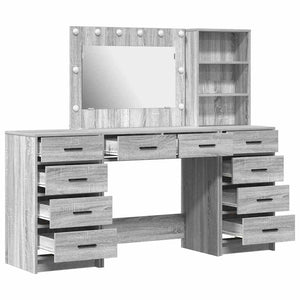 Schminktisch Grau Sonoma Holz mit Schubladen