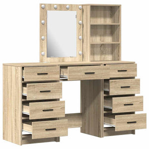 Schminktisch mit Spiegelbeleuchtung Braun