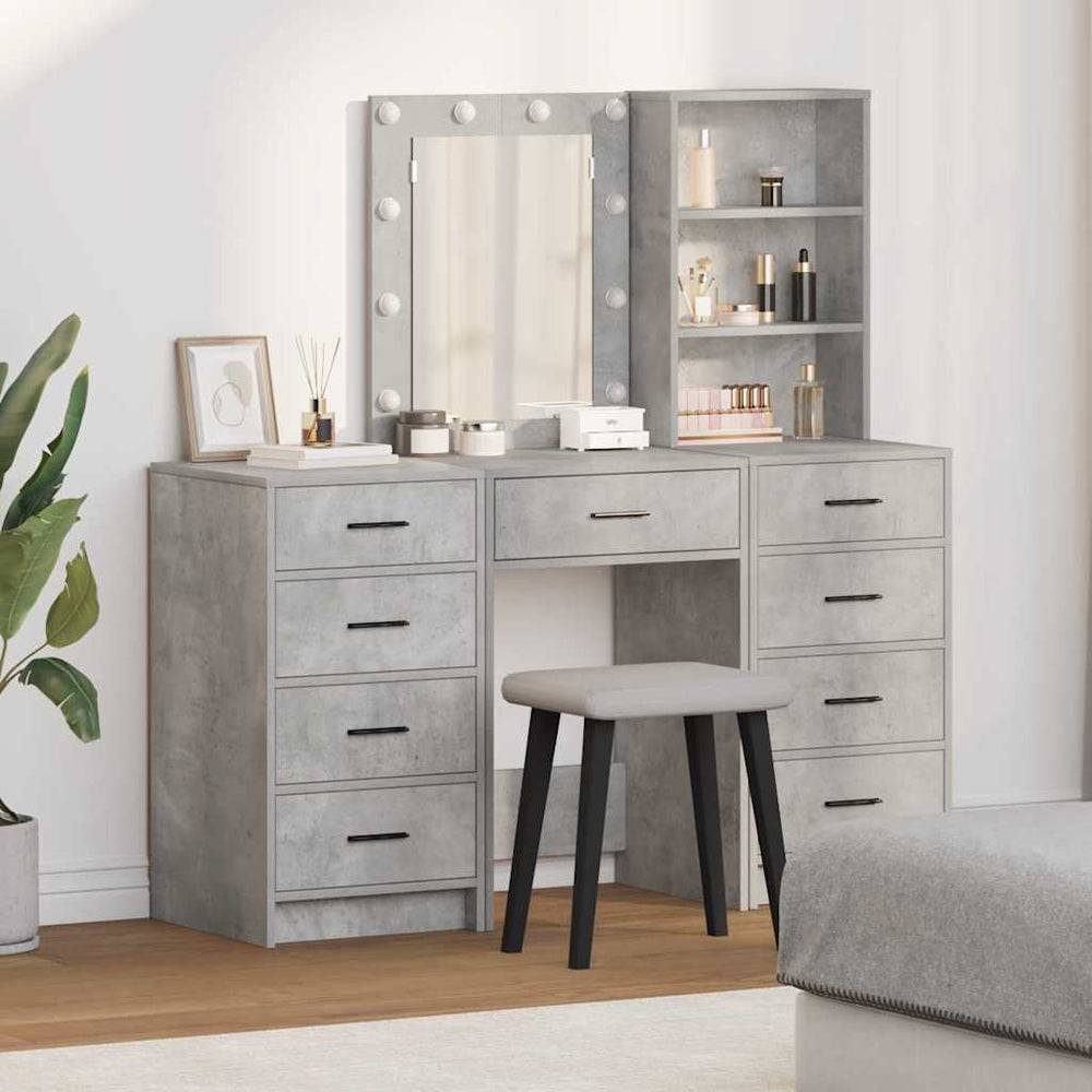 Schminktisch mit Spiegelbeleuchtung Grau