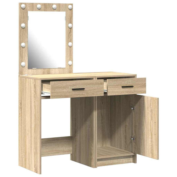 Schminktisch mit Tür, Braun