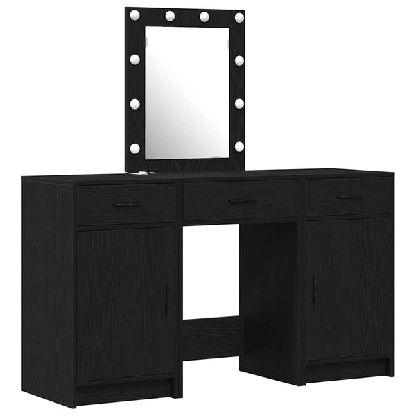 Schminktisch Schwarz mit Tür 50x41x135cm