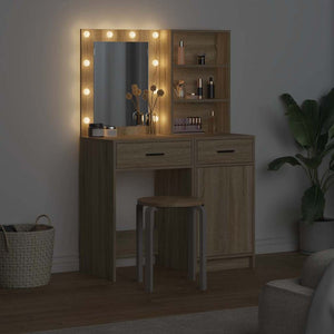 Schminktisch mit LED Sonoma-Eiche