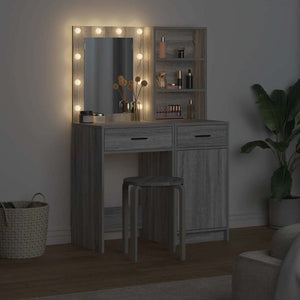 Schminktisch mit LED, Grau