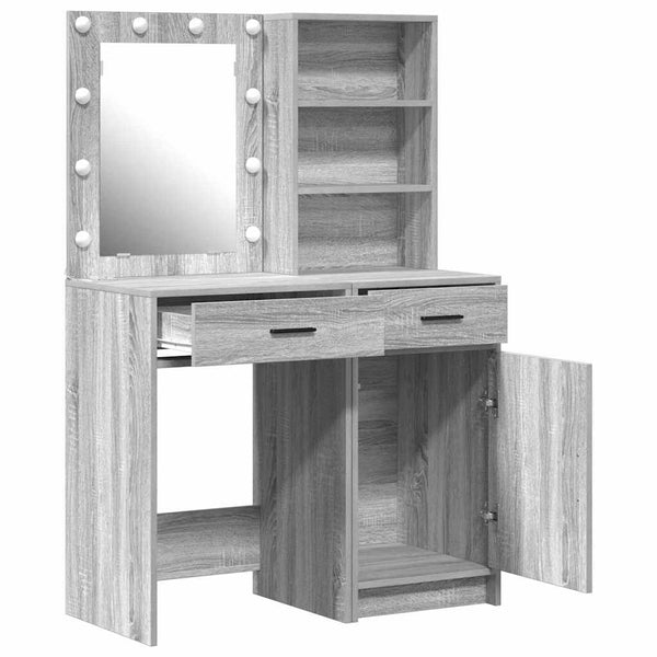 Schminktisch mit LED, Grau