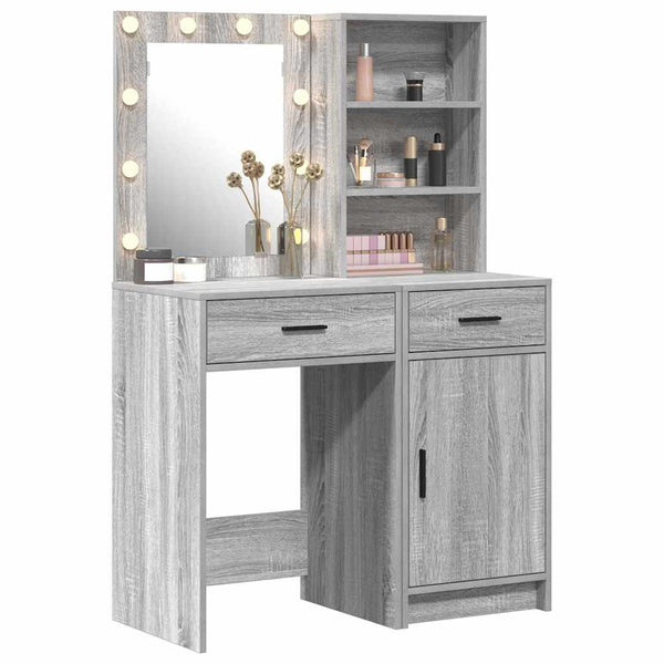 Schminktisch mit LED, Grau