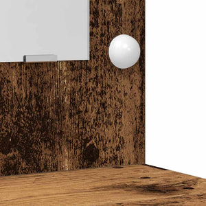 Schminktisch mit LED und Regal, Altholz