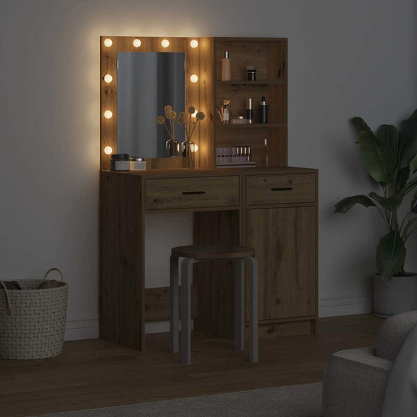 Schminktisch mit LED Artisan Eiche