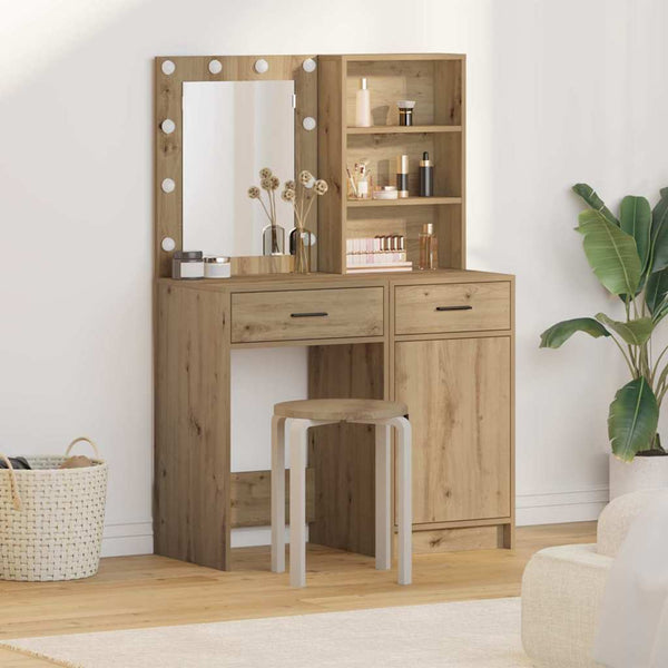 Schminktisch mit LED Artisan Eiche