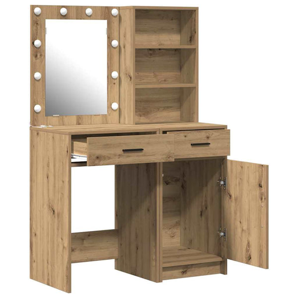 Schminktisch mit LED Artisan Eiche