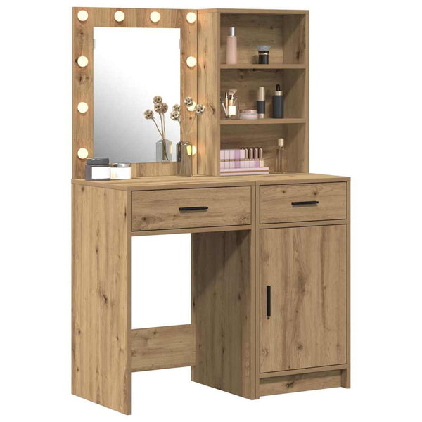 Schminktisch mit LED Artisan Eiche