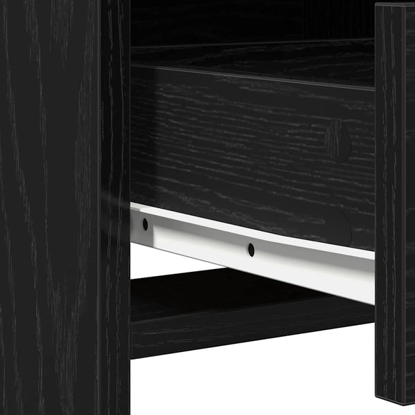 Schminktisch Set mit LED & Regal Schwarz Eiche
