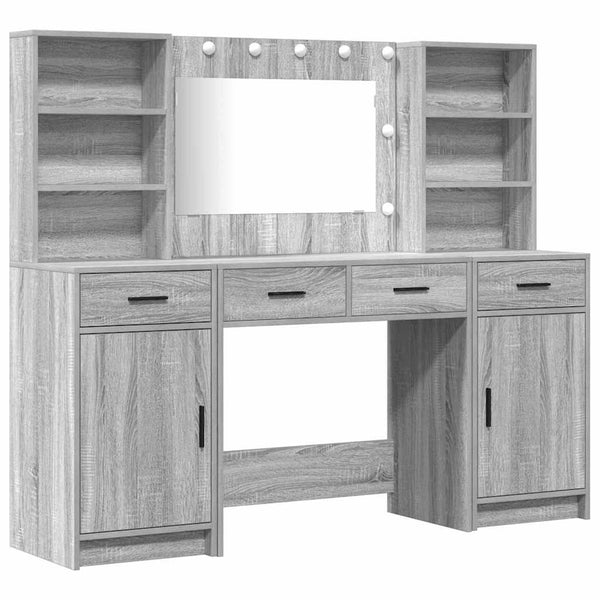 Schminktisch mit LED-Set Grau