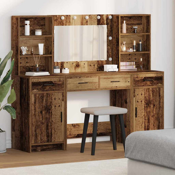 Schminktisch Set mit LED und Regal