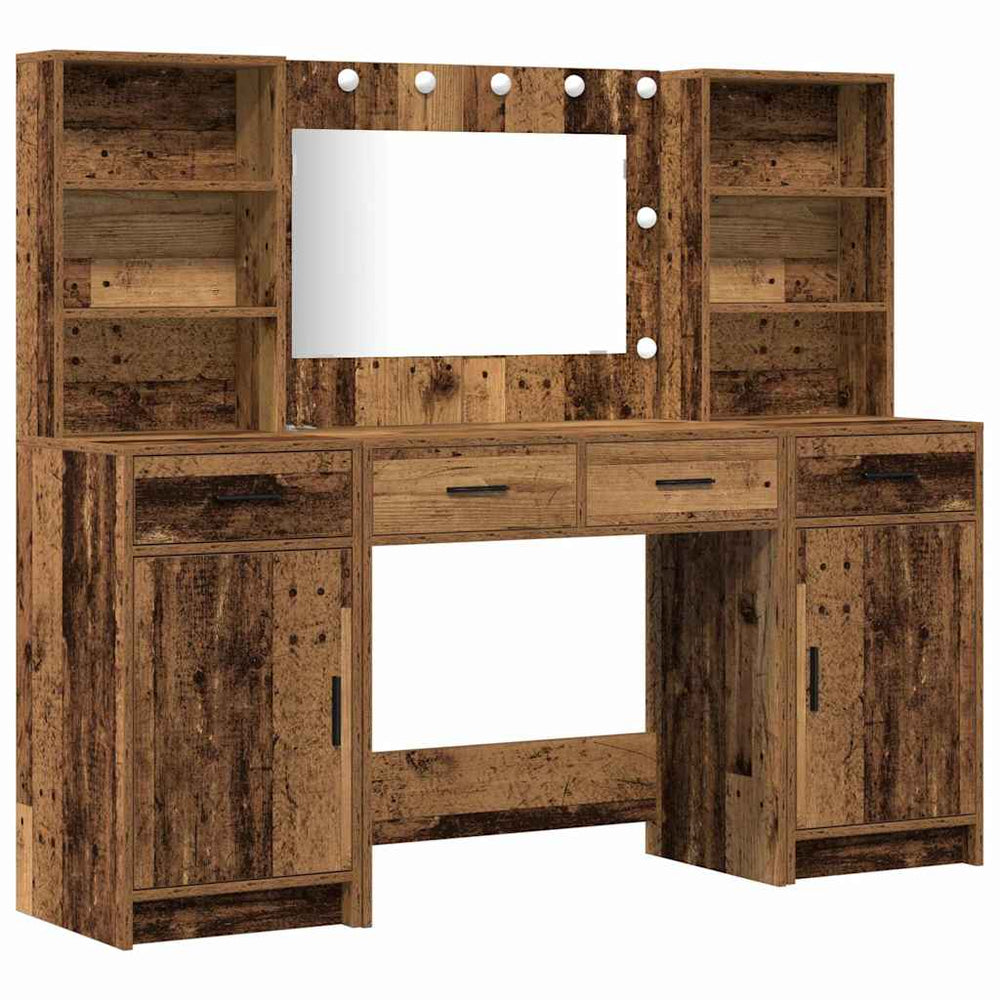 Schminktisch Set mit LED und Regal