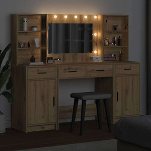 Schminktisch Set mit LED Artisan-Eiche