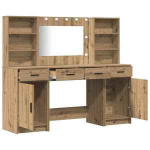 Schminktisch Set mit LED Artisan-Eiche