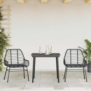 3-teiliges Garten Esszimmerset aus Polyrattan
