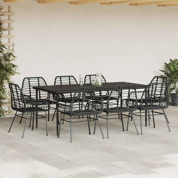 9-teiliges Garten Esszimmerset aus Polyrattan
