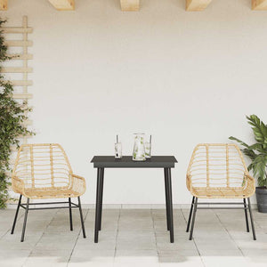 3-tlg. Garten Essgruppe aus Polyrattan