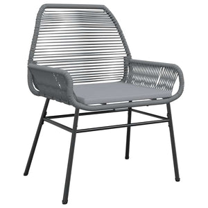 3-tlg. Garten Essgruppe Grau Poly Rattan