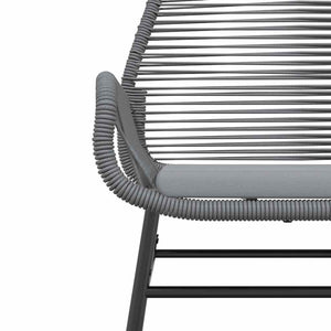 3-tlg. Garten Essgruppe Grau Poly Rattan